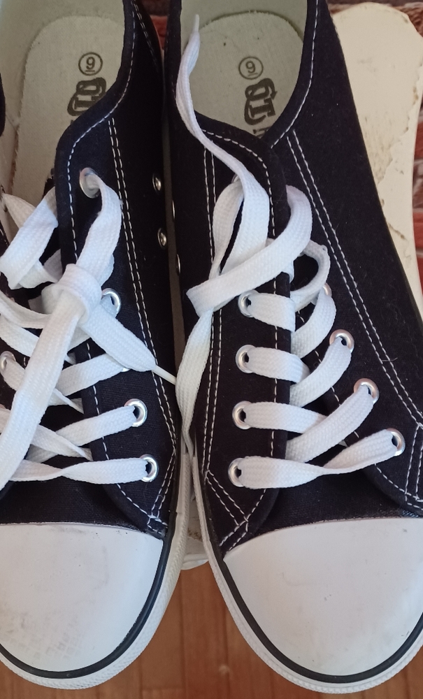 Black and white sneakers